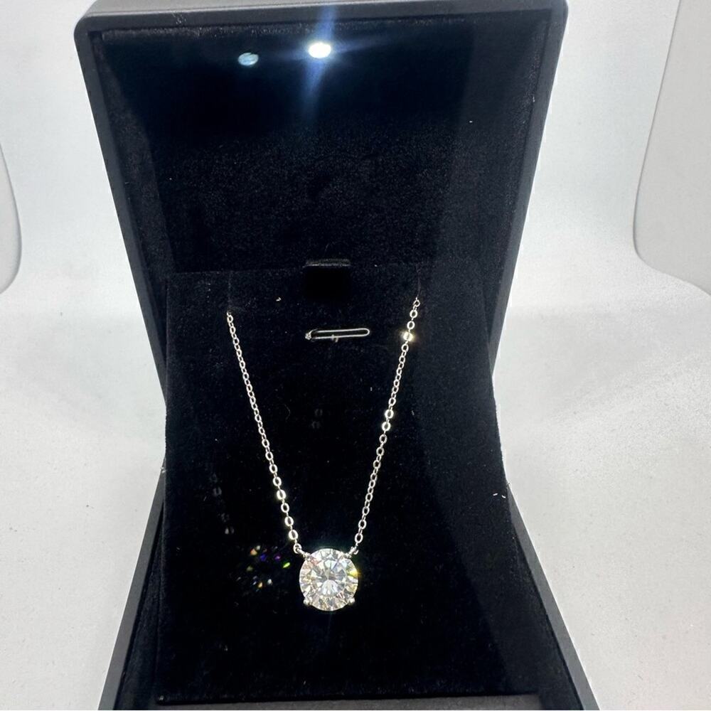 Moissanite Necklace 925 18K Jewelry 1 Ct Brilliant Round Cut Jewelry GRA